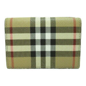Burberry Tri fold Wallet Canvas Beige